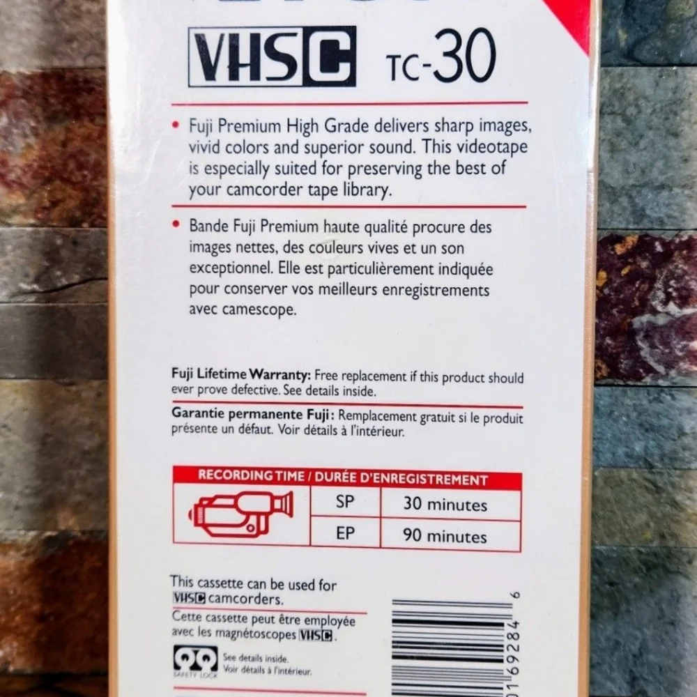 Fuji Pro VHS-C / TC-30 @Premium High Grade For VHS-C Camcorder.